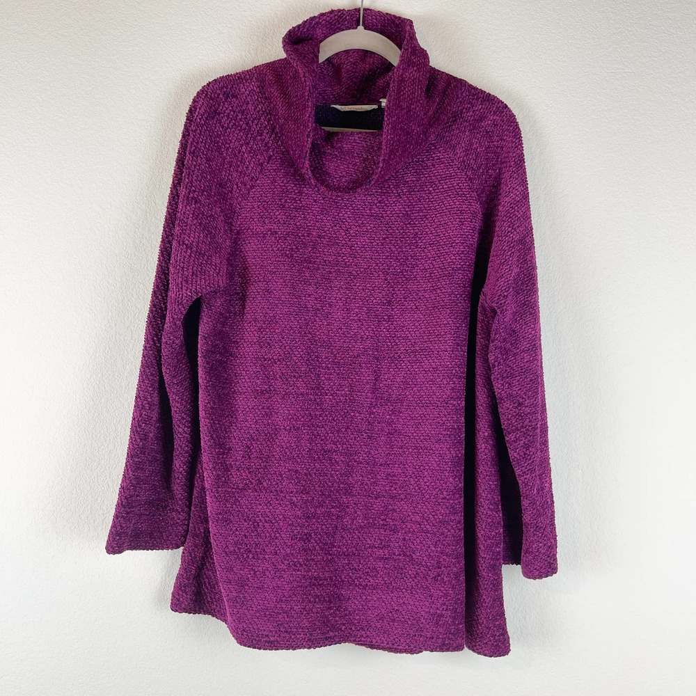 SOFT SURROUNDINGS Purple Cowl Neck Sweater Size XL